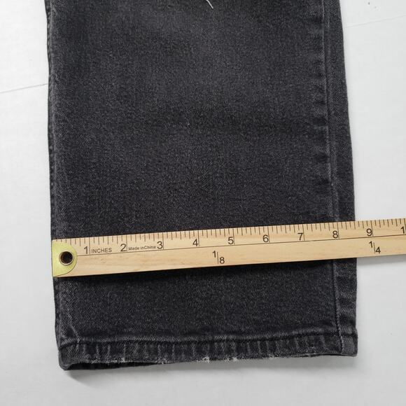 Wild Fable Jean Women 18 Black High Rise Straight Leg Thrashed Grunge Button Fly - Picture 9 of 16